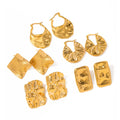 Vintage Stainless Steel Jewelry Earrings Women Geometric PVD Gold Plated Chunky Earrings