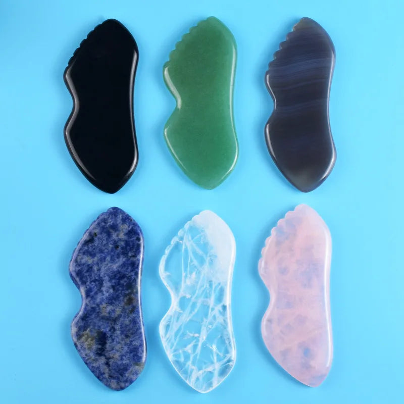 2026 100% Natural Jade Stone Anti Wrinkle Facial Gua Sha Board Scraping Beauty Care Green Aventurine Gua Sha Tool