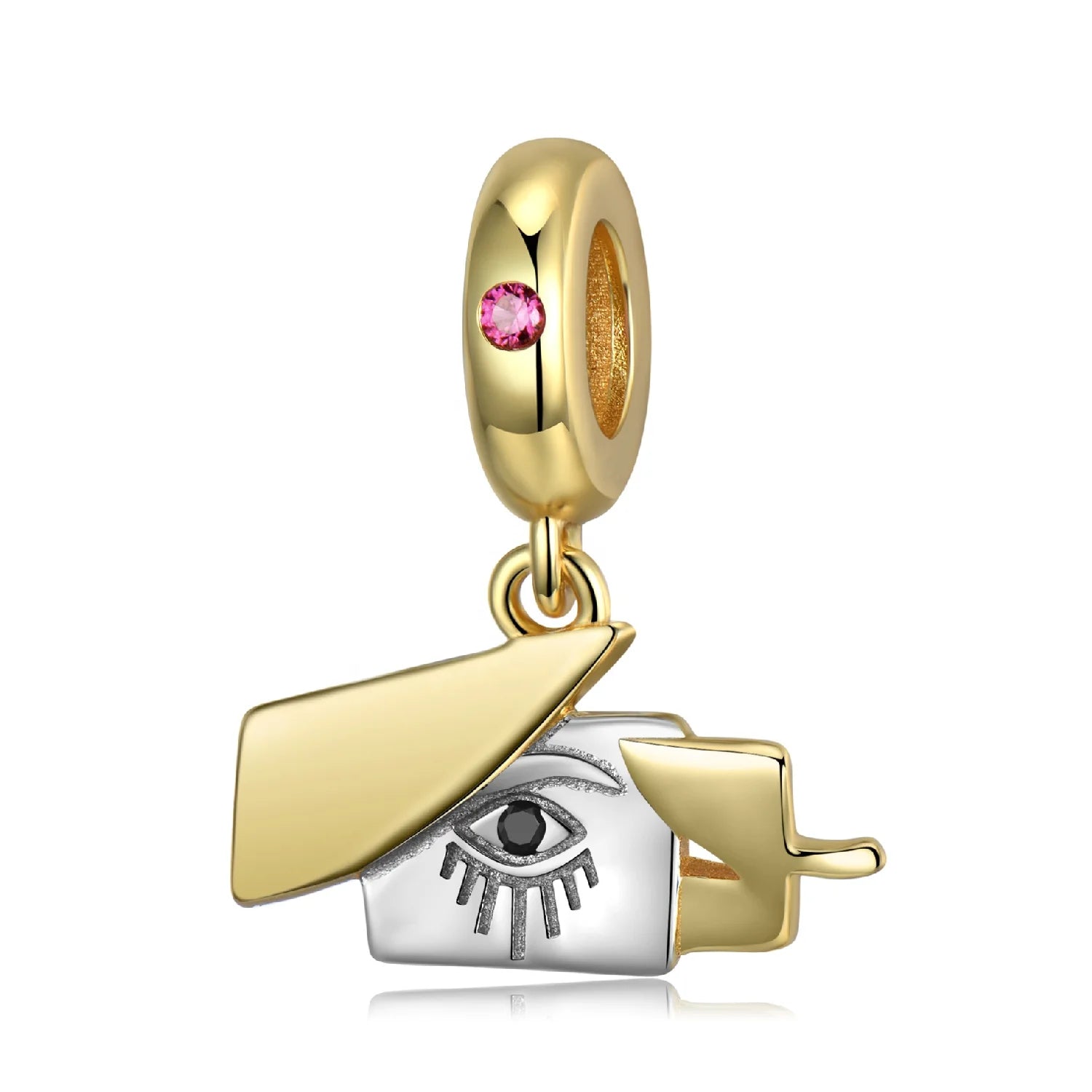 Awakened Devil's Eye Pendant Authentic 925 Sterling Silver Beads with CZ Gold Plated Jewelry for Women Charm Bracelet Wholesale