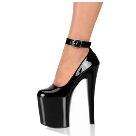 New Black Stiletto 20 cm ultra High Heels Gothic Pole Dance High Heels Party Party Fashion Large Women's Shoes