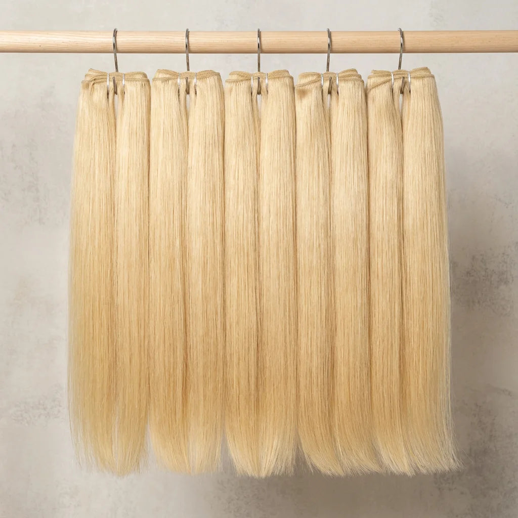 Blonde Human Hair Suppliers 613 Color Raw Virgin Cheveux Humains BrÃ©siliens Straight Hair Bundles Brazilian Human Hair Extension