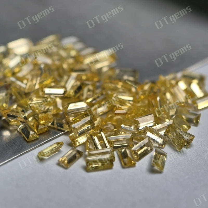 Small Rectangular Natural Yellow Sapphire Loose 1.1x1.8-3x5mm A-3A Grade Gemstone for Bulk Order & Custom Design