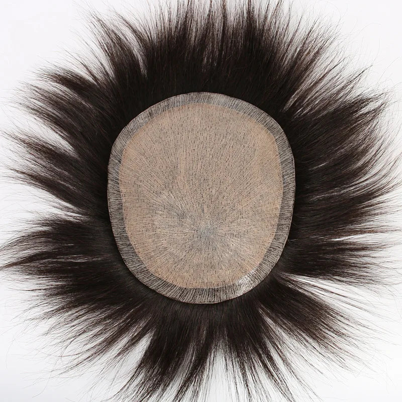 Brazilian Hair Men's Toupee Fine Mono Silk Base Topper Monofilament Mens Toupee Hair System Replacement