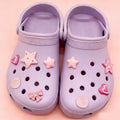 Wholesale Luxury Cute Pink Heart Star PVC Shoe Decorations Custom Logo Acrylic Shoe Charms New Fashion Personalized Bulk