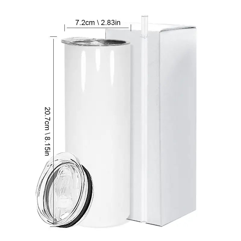 Ready to Ship:Free Shipping USA Warehouse 20oz Tumbler Sublimation Blanks Straight Skinny with Straw