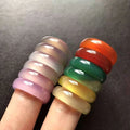Factory Wholesale High Polished Crystal Round Rings Natural Gemstone Carnelian Rings for Women