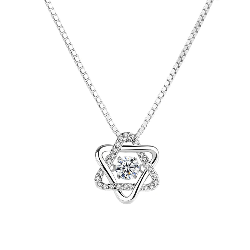 Wholesale New Fashion Jewelry Chain 925 Silver Six-pointed Star Zircon Necklace for Women