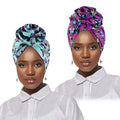 High Quality Hair Accessories Two Pieces/Set African Floral Pattern Bandanas Headscarf Chemo Turban