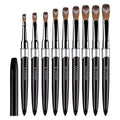 100% Pure Kolinsky Hair Nail Art Brush Round Nail Oval Brush Acrylic OEM Makeup Logo Black Color Handle
