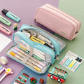 Korean Style Large Capacity Oxford Pencil Bag Zipper Closure Simple Latest Fashion Pen Storage Case School Girls Custom Logo