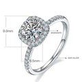 Hot Sale Jewelry 925 Sterling Silver Brilliant Cut Moissanite   Diamond Ring for Women