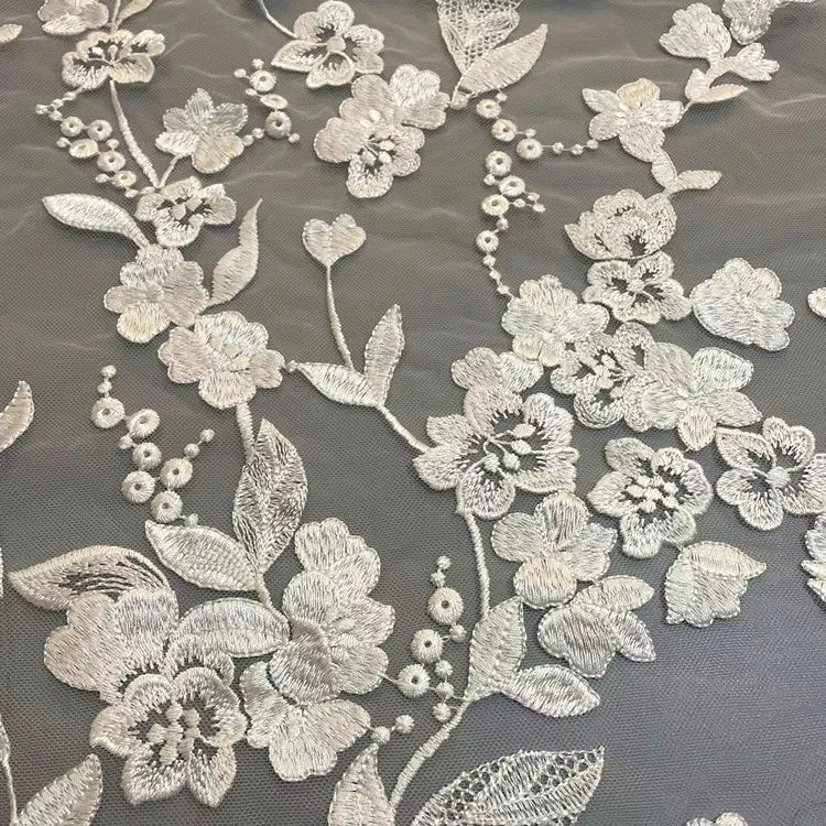 Exquisite Embroidered Mesh Fabric DIY Hand Sewn Dress Skirt Lace Fabric