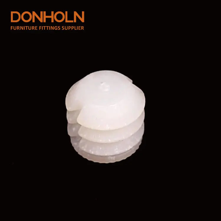 CN3135 Furniture Cabinets Connectors Thread Insert Nut Bolts Dowel Panel Fittings White Nylon Connector