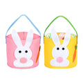 2 Pieces Easter Bunny Basket Felt Easter Egg Baskets for Kids School Classroom Easter Party Candy Goody Cookie Egg Hunt Gift