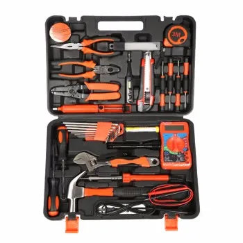 HALLO WOKOR Electricians Repair Tool Kit Electronics Maintenance Garage Tool Set with Hard Case Packaging