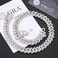 Pass Diamond Tester 14mm 925 Sterling Silver VVS Baguette Moissanite Iced Out Pill Shape Miami Cuban Link Chain Necklace