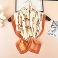 2025 Winter New Fashion Cotton and Hemp Small Fresh Fragmented Flower Print Headband 90 Square Scarf Women Scarf Bandanas