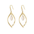 Simple Fashion 18k Gold Plated Ear Hook Earring Dainty Hollow Twist Zircon Charm Earring