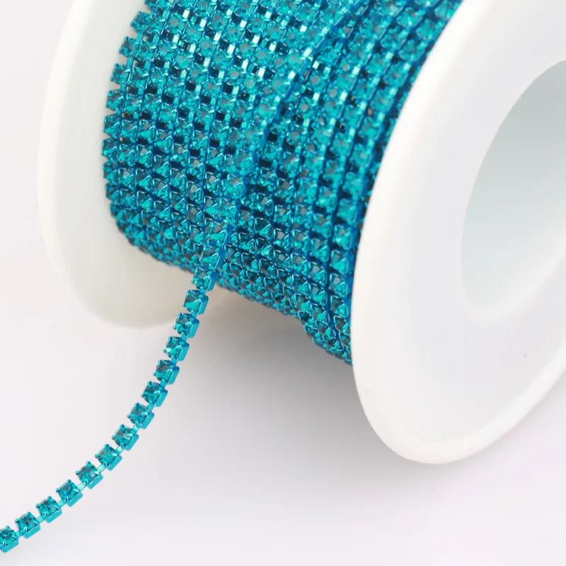 Luxury Diy Jewelry Findings Clothes Chains Accessories Plating 2mm 2.5mm 3mm Glass Drill Claw Setting Sew on Crystal Rhinestones