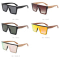 Rimless New Stocks Wooden Temple Big Sun Shade Glasses UV400 Vintage Wood Sunglasses 2023