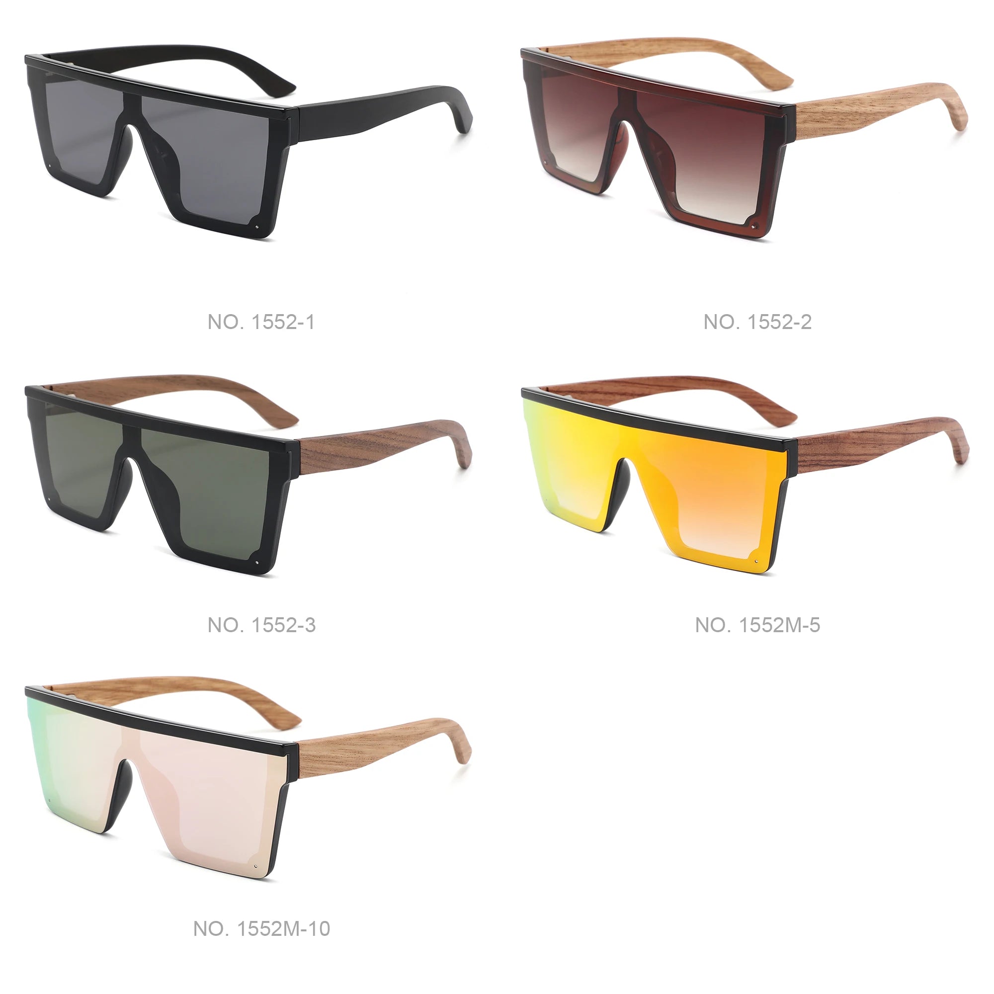 Rimless New Stocks Wooden Temple Big Sun Shade Glasses UV400 Vintage Wood Sunglasses 2023