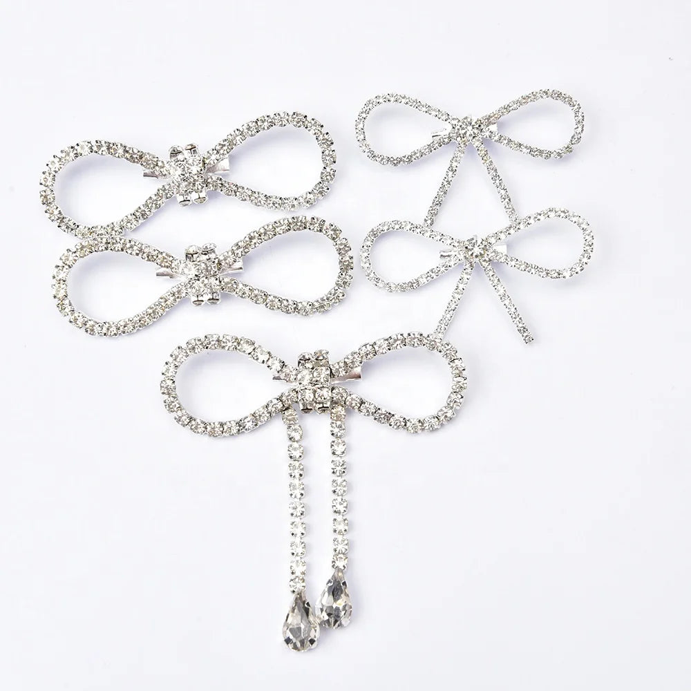 Wholesale Rhinestone Buckle Bow Tassel Flower Brooches With Pin for Wedding Dress Garment Crystal Shoes Bags Diy Decorations MegaBDM
