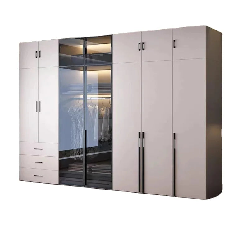 Customized logo Oem&Odm Modern Detachable Wooden OSB Natural Veneer Wardrobe Bedroom Storage Modern Style Dustproof Furniture