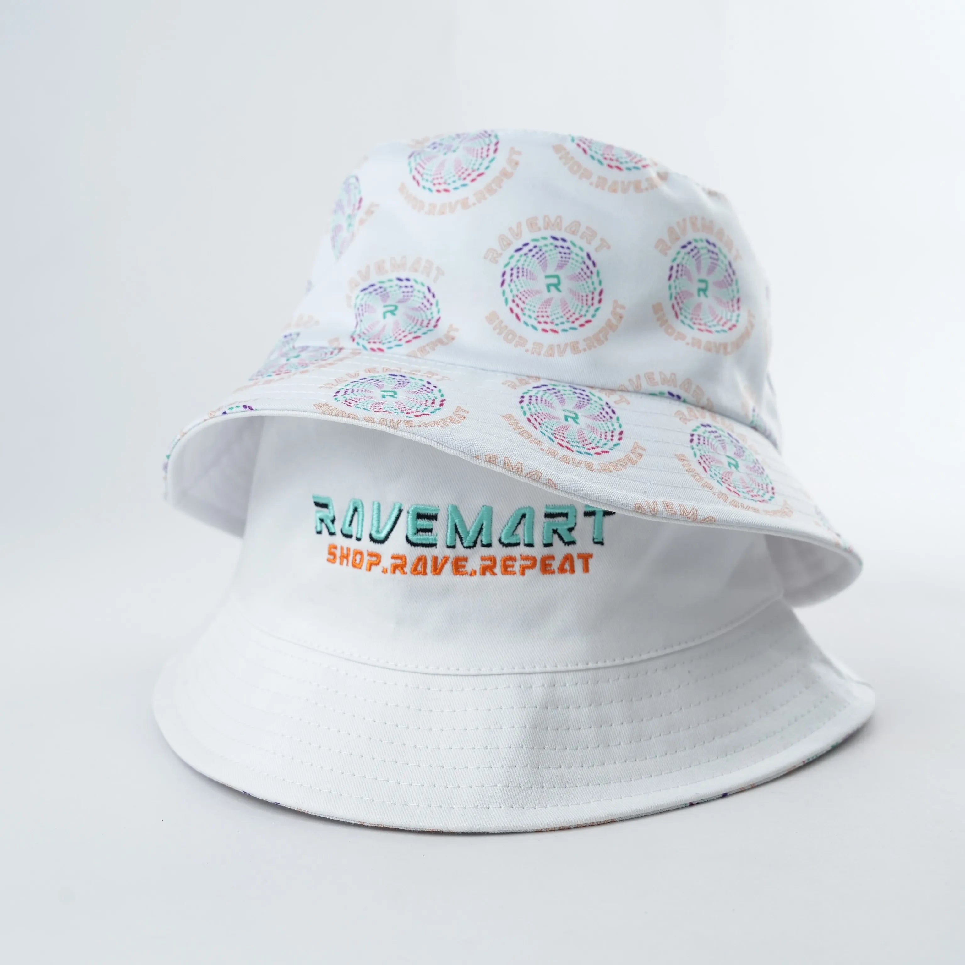 New Hot Sale 100% Cotton Bucket Hats With Stitch Logo All Over Print Custom