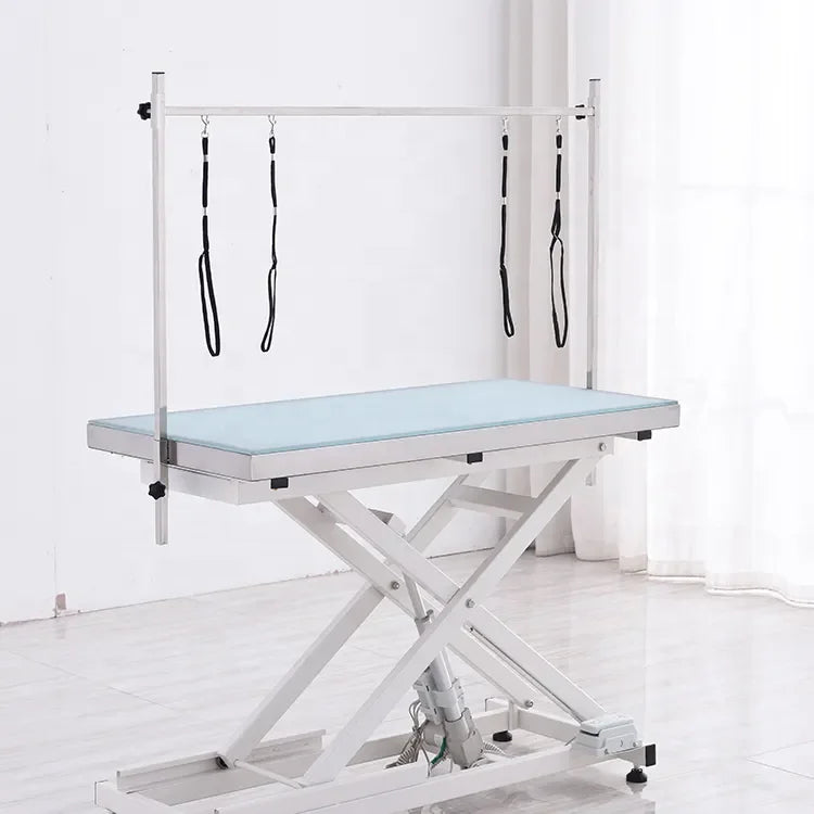 USMILEPET Custom Electric Lifting LED Light Trimming Table Stainless Steel Waterproof Pet Grooming Table for Dogs and Cats
