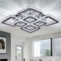 19.6'' Luxury Modern LED Chandelier Ceiling Light Square Crystal with Middle Lamp Sizes for Room for Home Use