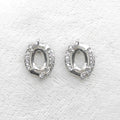 Sterling Silver 4*6/5*7mm Semi Mount Stud Earrings Empty Support Blank Claw Setting S925 Base Without Center Stone for DIY Inlay