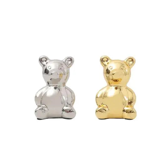 Cast Bear Metal Decoration Bookcase for Children's Room Mini Violent Bear Small Doll Decorations