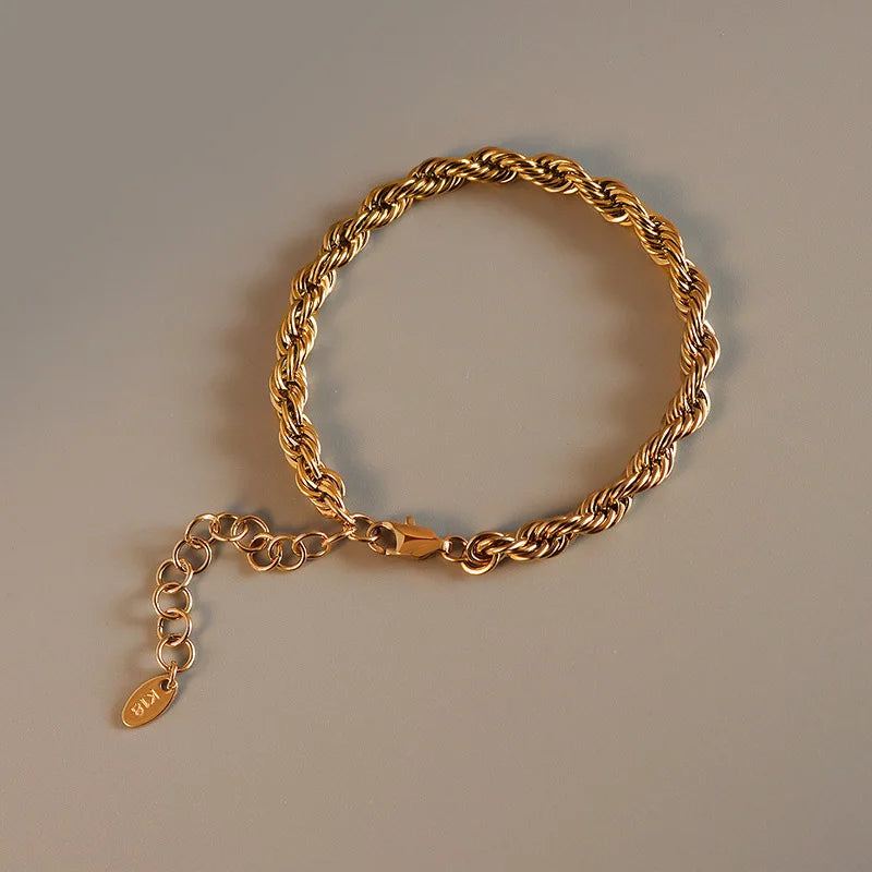 High End Twist Cuff Bracelet Bangle  Gold Plated Stainless Steel Bracelet Bracelets