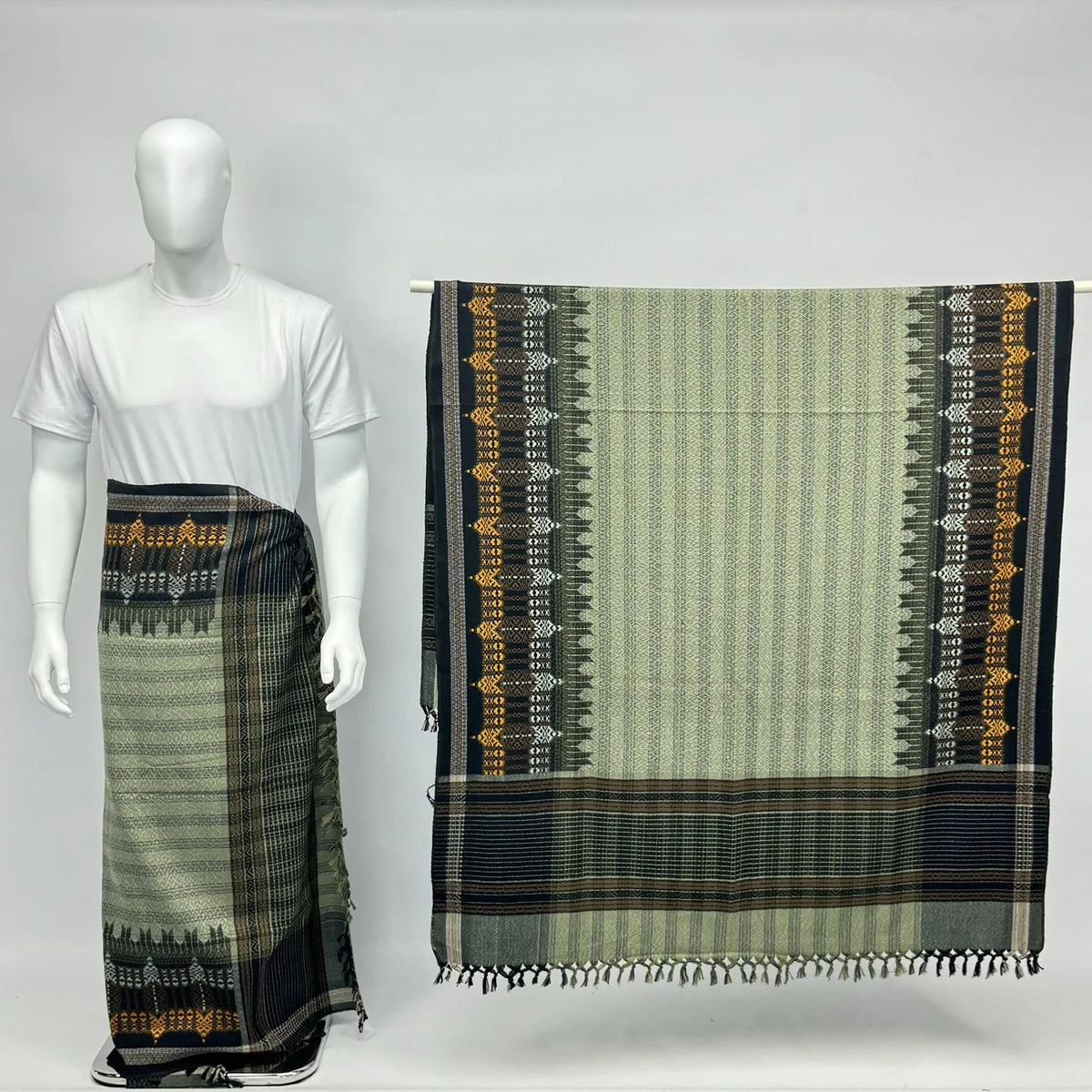 Arab Yemen Apron Islamic Shawl Wholesale Woolen Mens Shawl With Embroidered Border Prayer Arab Men Scarf 540g/pieces 106x196cm MegaBDM