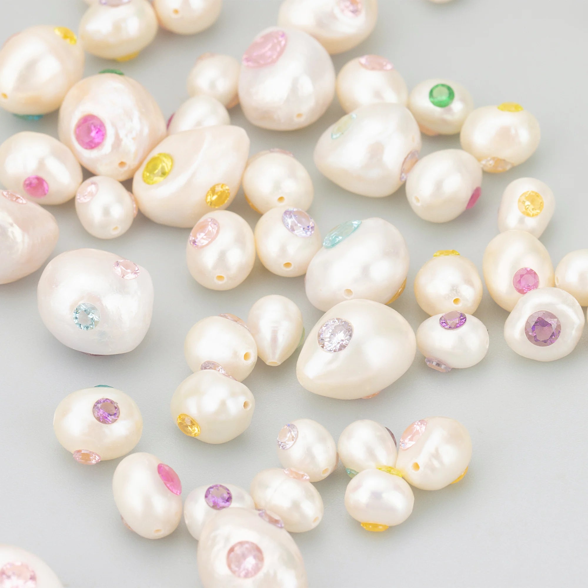 MD83 DIY Jewelry Accessories 2pcs/Lot Natural Pearl Zircons Charms Handmade Brass Findings for Bracelet Necklace