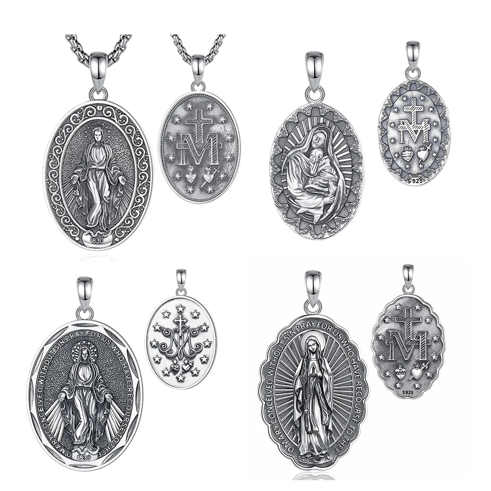 Merryshine Virgin Mary Necklace Cadena De Plata 925 Plata 925 Al Por Mayor Joyeria De Plata 925 Mayoreo Joyas De Plata 925 Por