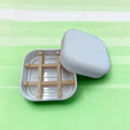 Eco-friendly Plastic-Free Square Bamboo Fiber Soap Dish & Shampoo Bar Holder Zero Waste Modern Luxury Design White Bathroom