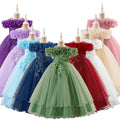FSMKTZ Popular Design Girls Princess Dress Birthday Party Dress for Kids Sequin Flower Elegant Children's Wedding Dress