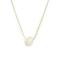 Korean Style Stainless Steel PVD Plated Waterproof Jewelry Thick Herringbone Chain Shell Pearls Choker Necklace for Girls