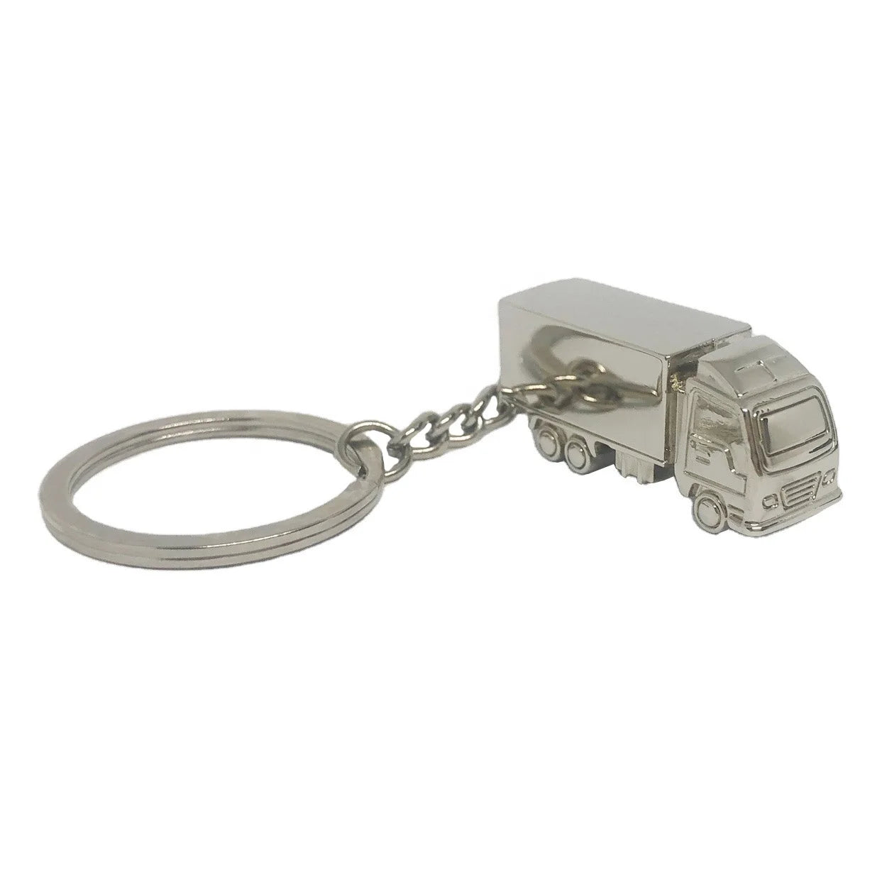 Wholesale Custom Zinc Alloy Solid Metal Design 3D Mini Truck Key Chain Laser Logo Toy Car Model Shape Key Ring Holder Charm