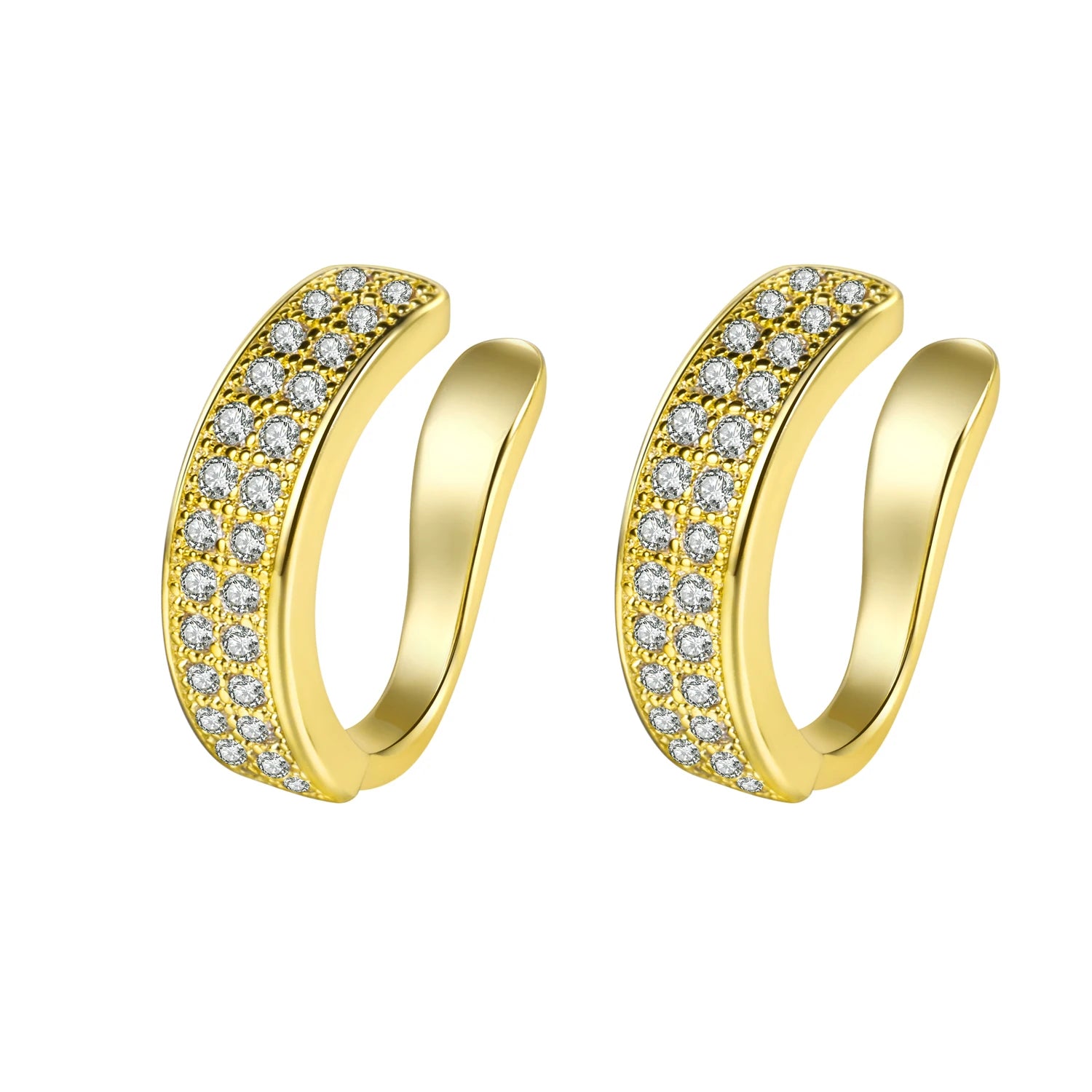 Bennis Jewelry Best Selling Jewelry Custom Fashion Personalized C-type Earrings 18K Gold Plated Cubic Zirconia Inlaid Jewelry