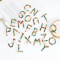 Trendy Colored Gemstone Uppercase Letter Brooch - DIY Lapel Flower