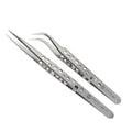10-Hole Precision Stainless Steel Tweezers Anti-Static Curved Straight Tip Forceps for Mobile Phone Hand Repair Tools