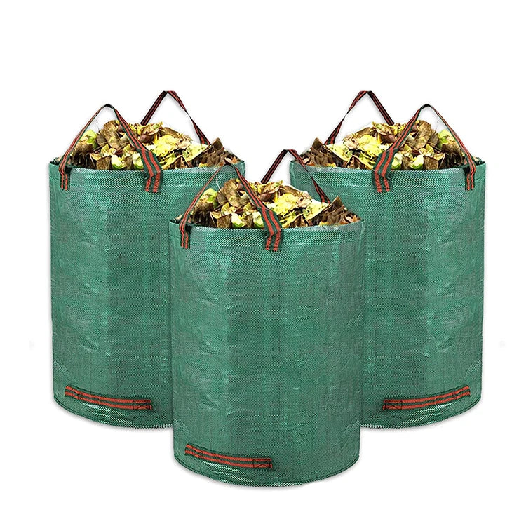 50l 60l 100l120l 160l Foldable Reusable Plastic Gardening Bag Refuse Trash Leaf Garbage Waste Heavy Duty for Garden