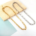 Custom 304/316 Stainless Steel PVD18K Chain Necklace Jewelry Trend Hollow Cross Link Chain Necklace Gold Plated Chain for Women