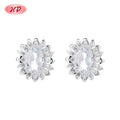 Trendy S925 Silver Flower Stud Earrings Wholesale With Colorful Zircon Accents Silver Jewelry Earrings Fashion