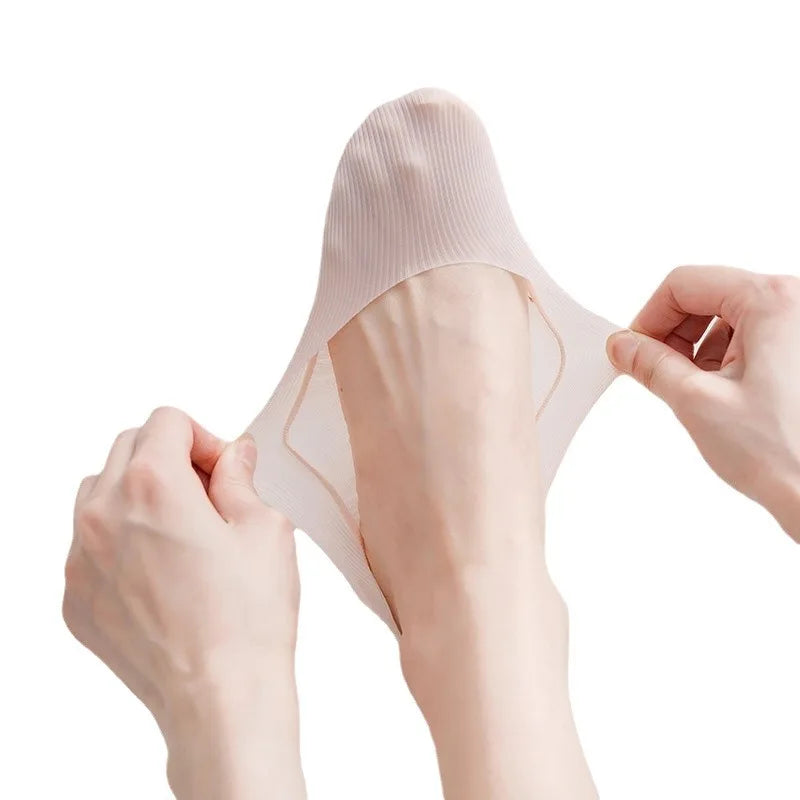 Top Quality Women Summer Striped Fashion Style Cotton Breathable Invisible Socks ultra Thin Anti-slip Grip No Show Socks