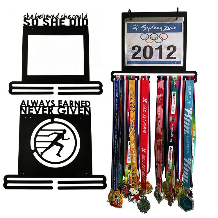 Sport Medal Hanger Race Bib Holder Medal Display Rack Metal Wall Mount Decorations for Home