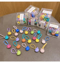 10Pcs Cute Fashion Multicolor Hair Ties Set Balls for Kids Girls Adjustable Size Elastic Ponytail Holder Women Accessories