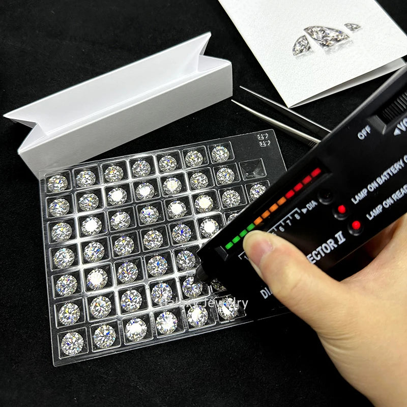 High Quality Pass Diamond Tester Round Brilliant Cut Moissanite Diamond Certified VVS Loose Moissanite Stones for Jewelry Making